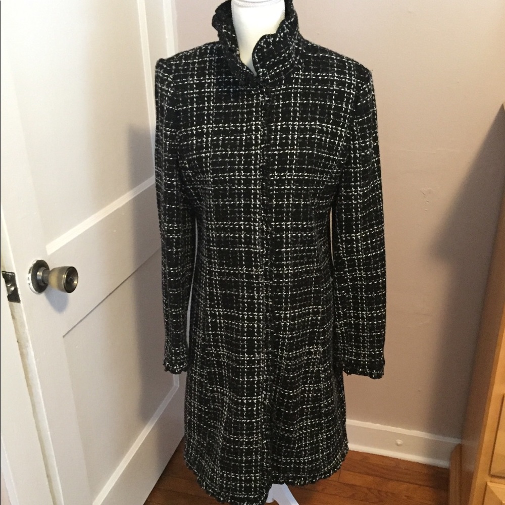 DKNY Black Wool Coat Size 6